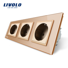 Livolo Manufactory EU Toma de corriente de pared triple estándar VL-C7C3EU-13